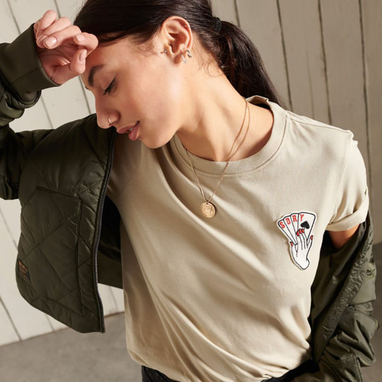 Superdry Γυναικεία κοντομάνικη μπλούζα  Military Narrative T-Shirt